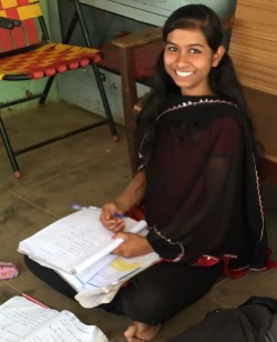 Lavanya later finds a quiet spot to study for grade 8 exams.